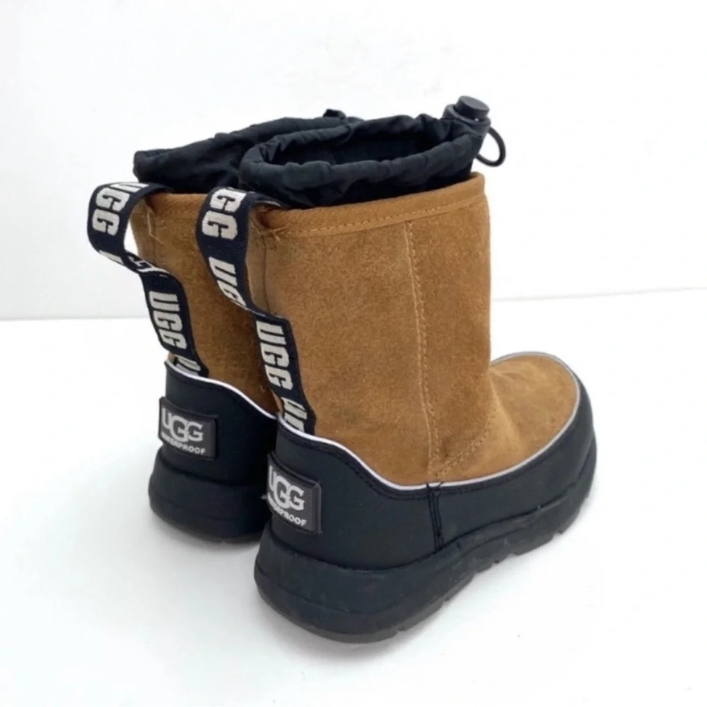 Ugg Kids K Kirby WP Suede Winter Snow Boot in Camel Tan Brown Size 10 Toddler